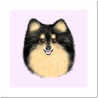 Black and Tan Pomsky Posters and Art